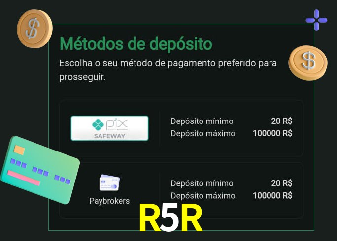 O cassino R5R oferece uma grande variedade de métodos de pagamento